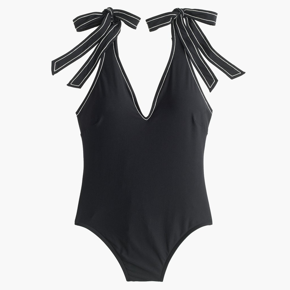 J. Crew Shoulder-tie One-piece swimsuit 12 NWT